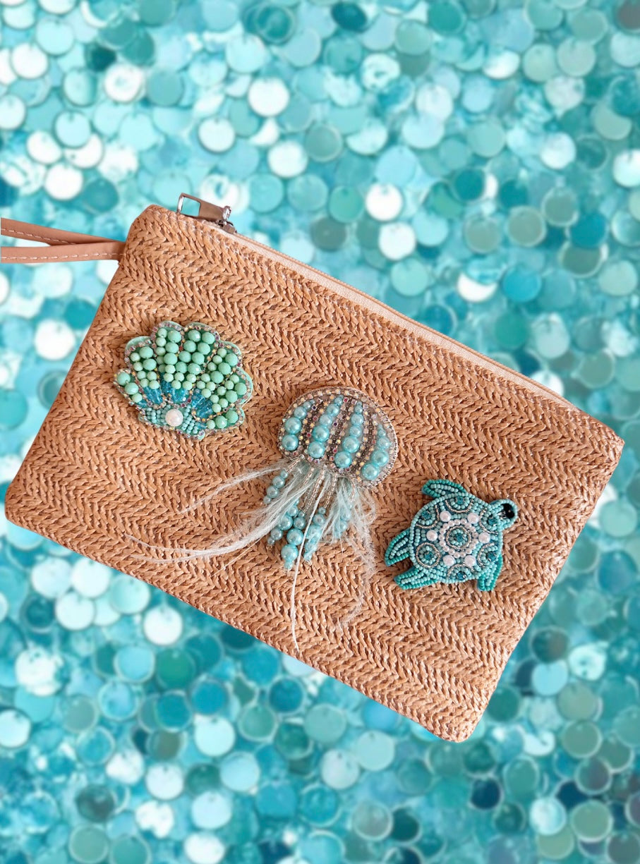 Turquoise Bliss Beach Clutch